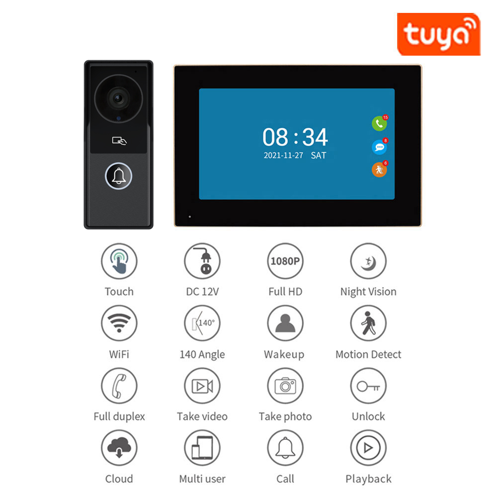 7/10 Inch Video Intercom 1080P - Smart Doorbell Wired recension och pris